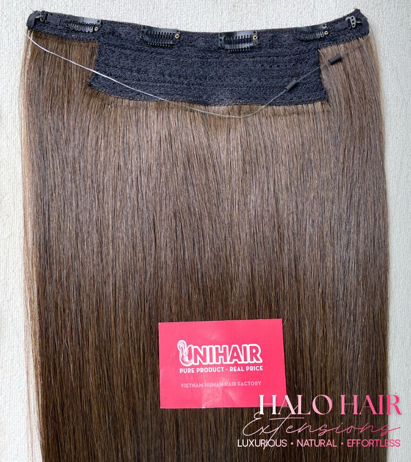 Natural Black Halo Hair Extensions 24” 180g