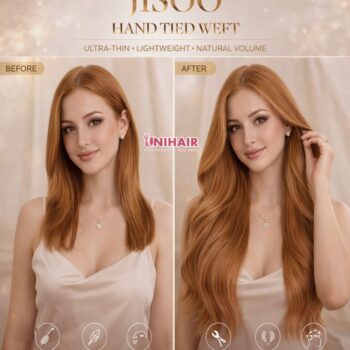 Premium JISOO Hand-Tied Weft Extensions #8.5 Color 20–26 Inches Super Double