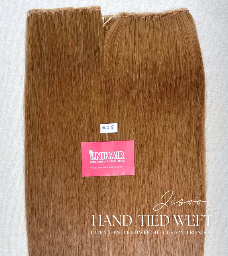 Premium JISOO Hand-Tied Weft Extensions #8.5 Color 20–26 Inches Super Double