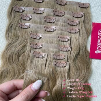 wavy clip in hair extensions 20 inch