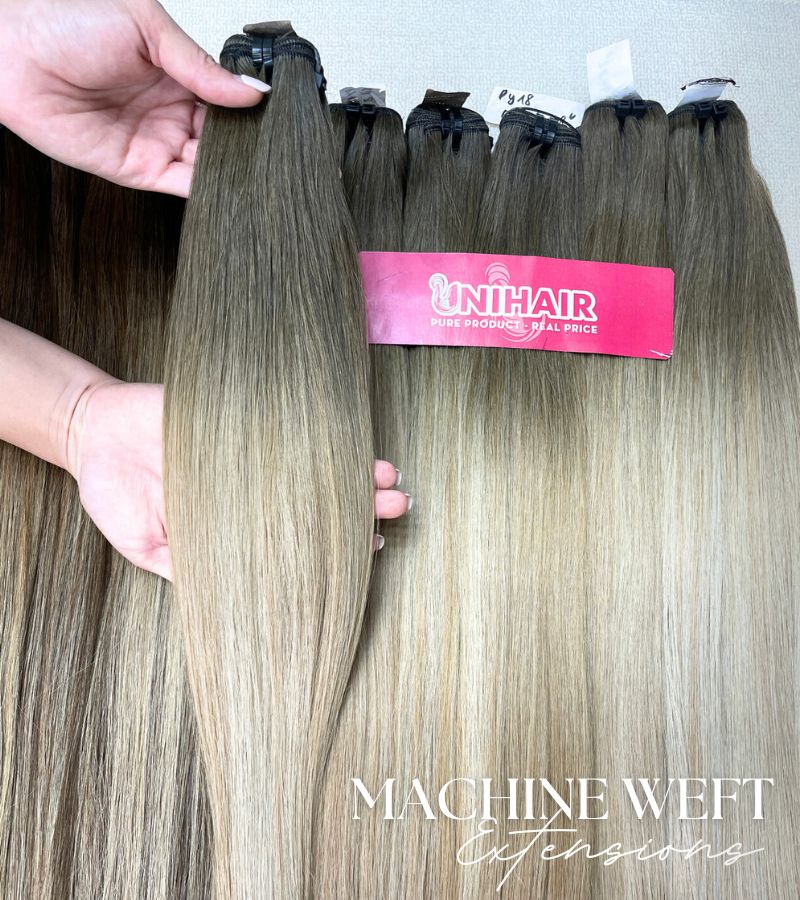 machine weft hair extensions collection unihairvn
