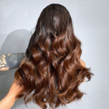 Body Wave Frontal Wig 22 Inches - 13x4 Ombre Brown Tip Wig