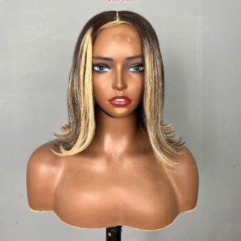 Highlight Bob Wig 12 Inches - Brown Blonde Piano Color Wig