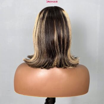 Highlight Bob Wig 12 Inches - Brown Blonde Piano Color Wig