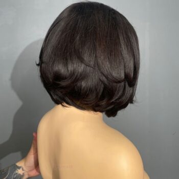 Layered Bob Wig 8 Inches - 5x5 Closure Natural Color Wig Unihairvn
