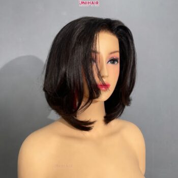 Layered Bob Wig 8 Inches - 5x5 Closure Natural Color Wig Unihairvn