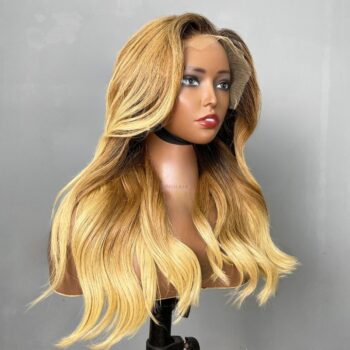 Ombre Golden Blonde Body Wave Wig 18 Inches - 13x6 HD Frontal Wig