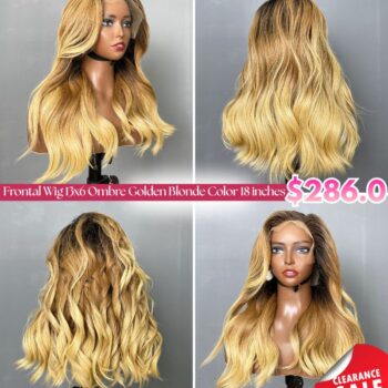 Ombre Golden Blonde Body Wave Wig 18 Inches - 13x6 HD Frontal Wig
