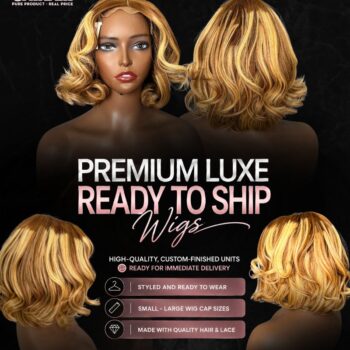 Glueless Bob Wig Blonde Highlight Straight Bob 10 Inches