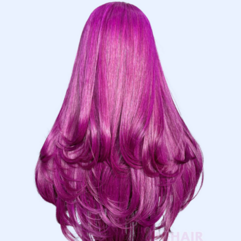 Layered Luxe Purple Bone Straight Wig 20 Inches - 4x4 Closure Wig