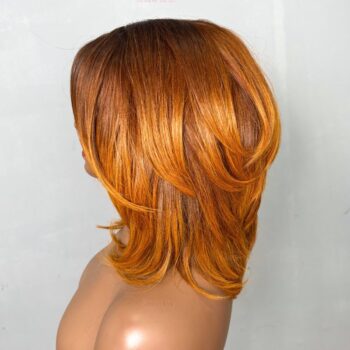 Ombre Ginger Bob Wig 10 Inches | Layered Closure Wig