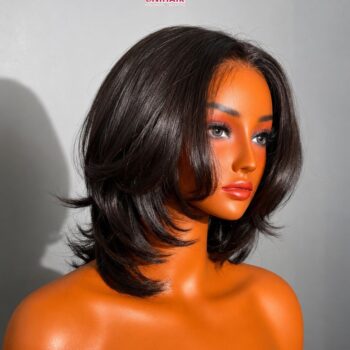 Straight Bob Wig 10 Inches | 2x6 Closure Natural Black Wig