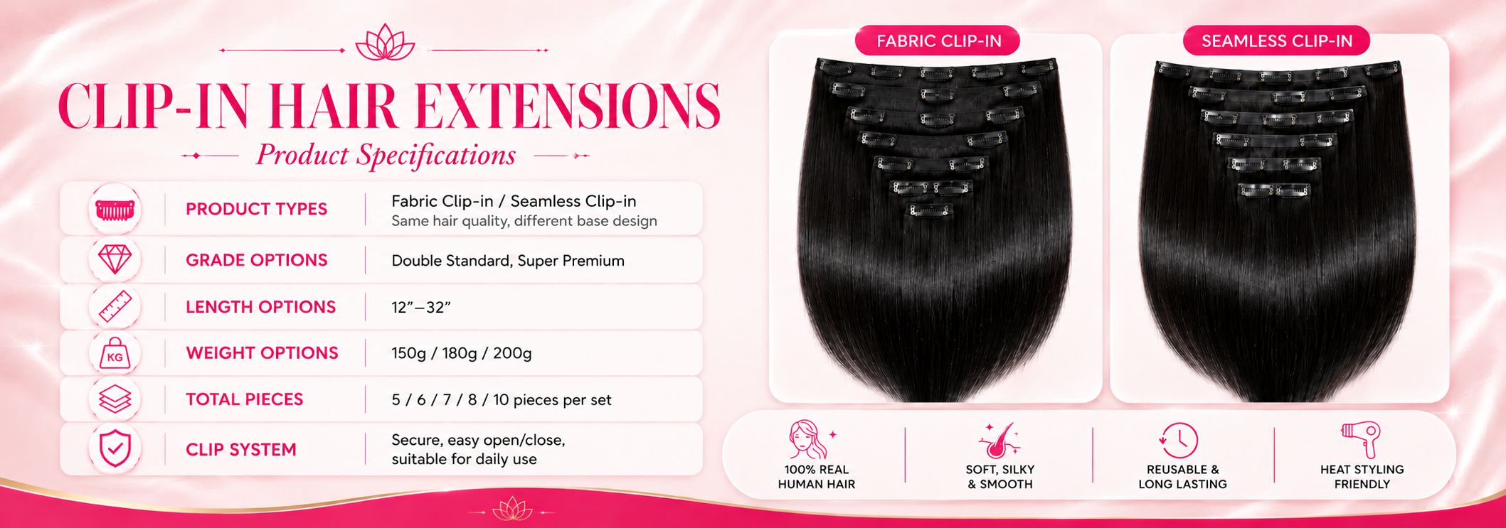 Clip-in hair extensions