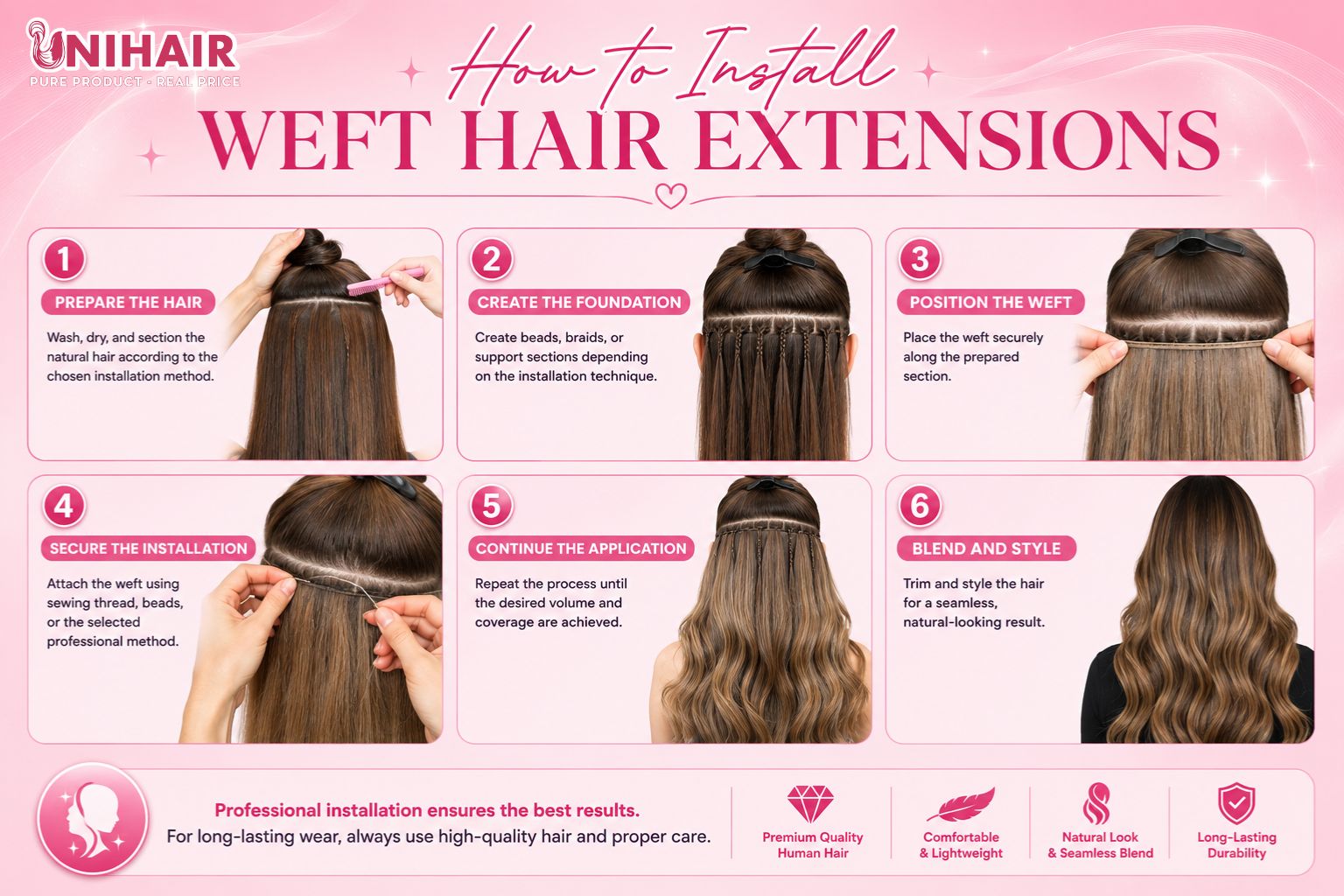 How to Install Weft Hair Extensions