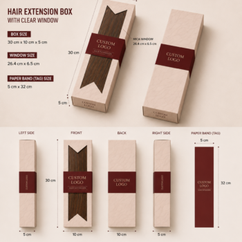 Custom Hair Extension Box with Clear Window