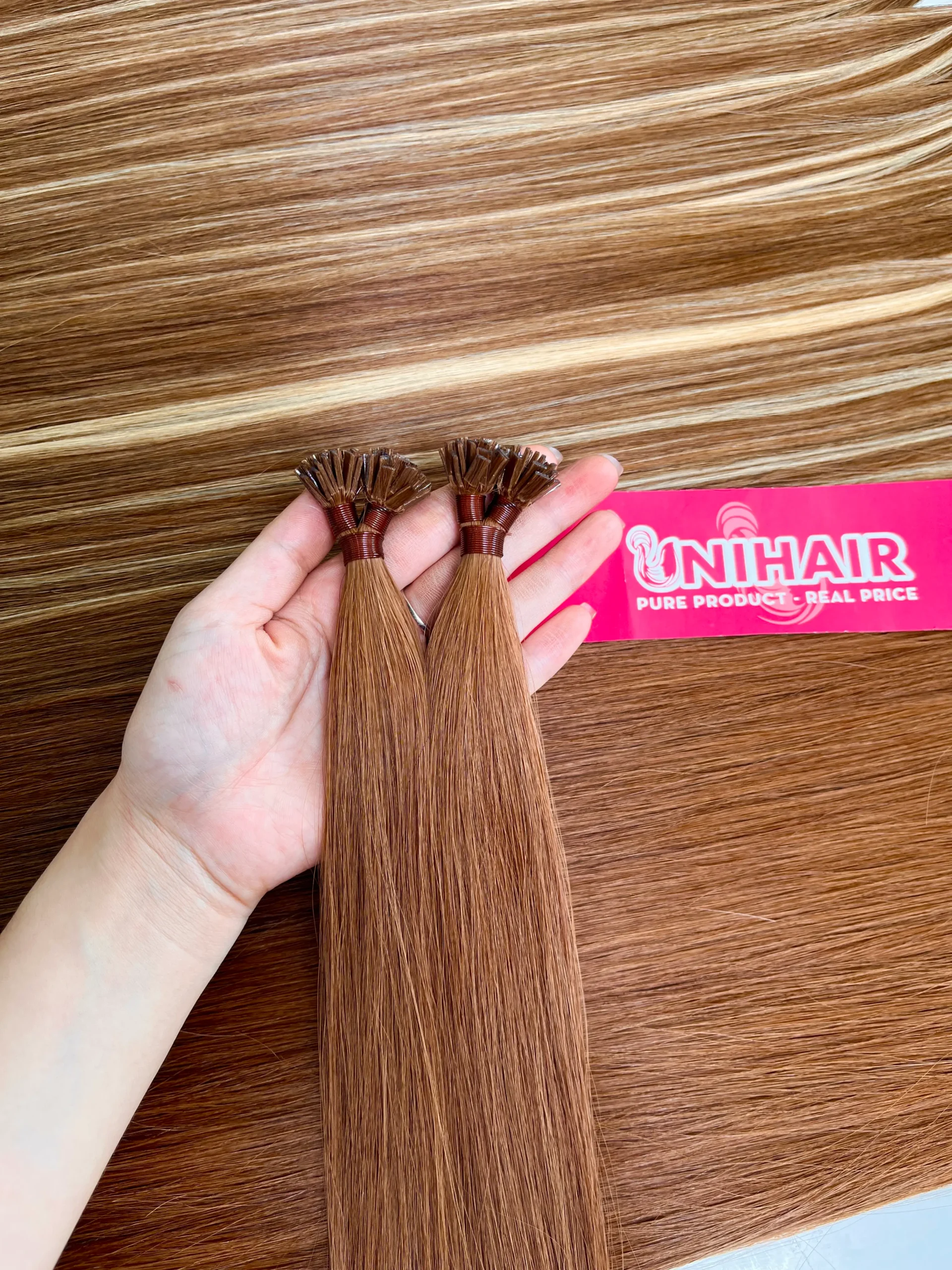 Keratin Tip Hair Extensions image 3 showing product gallery close-up by Unihairvn Vietnam hair factory Keratin Tip Hair Extensions image 3 showing product gallery close-up by Unihairvn Vietnam hair factory