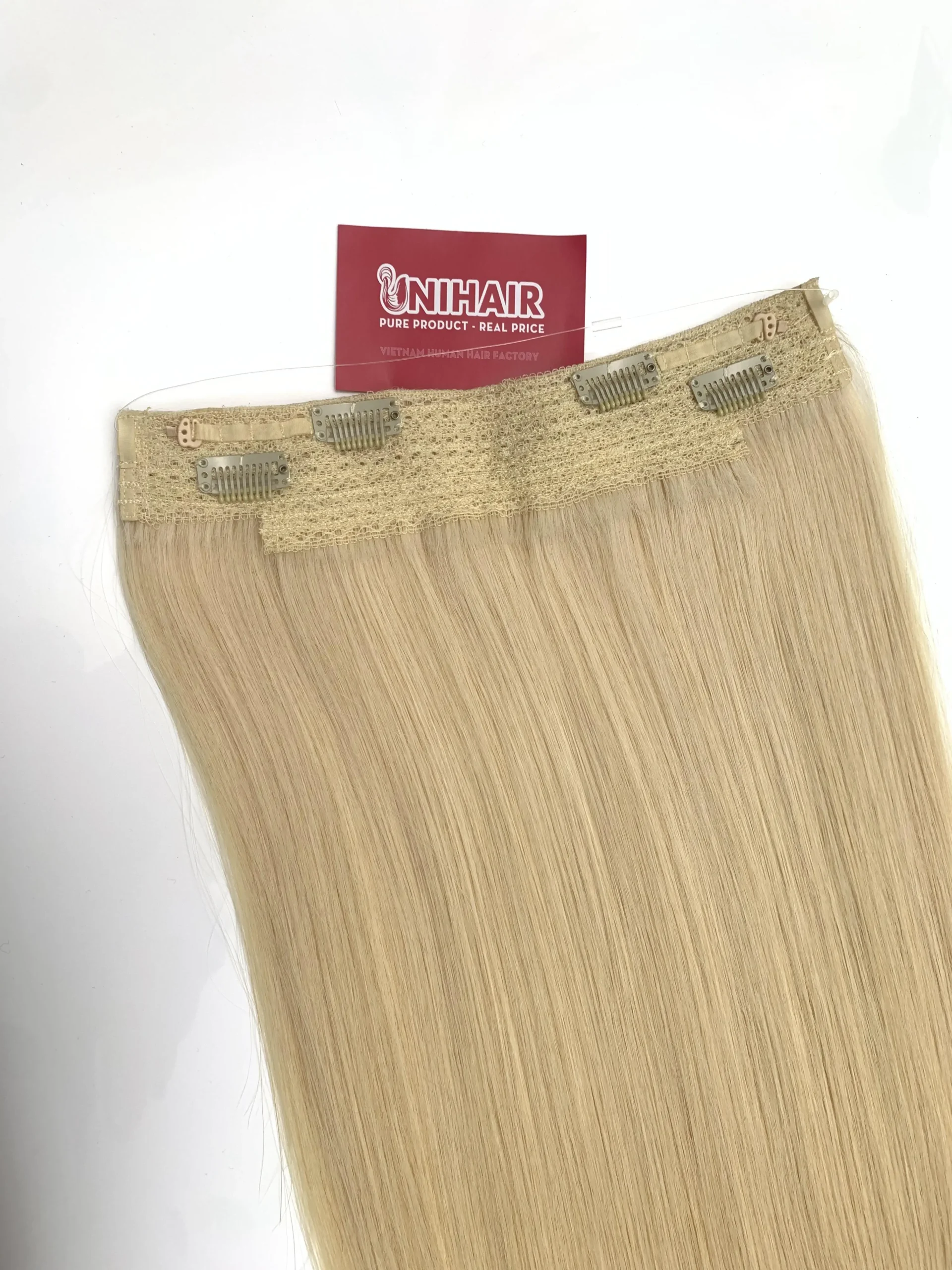 Halo hair extension with adjustable invisible wire and Vietnamese human hair