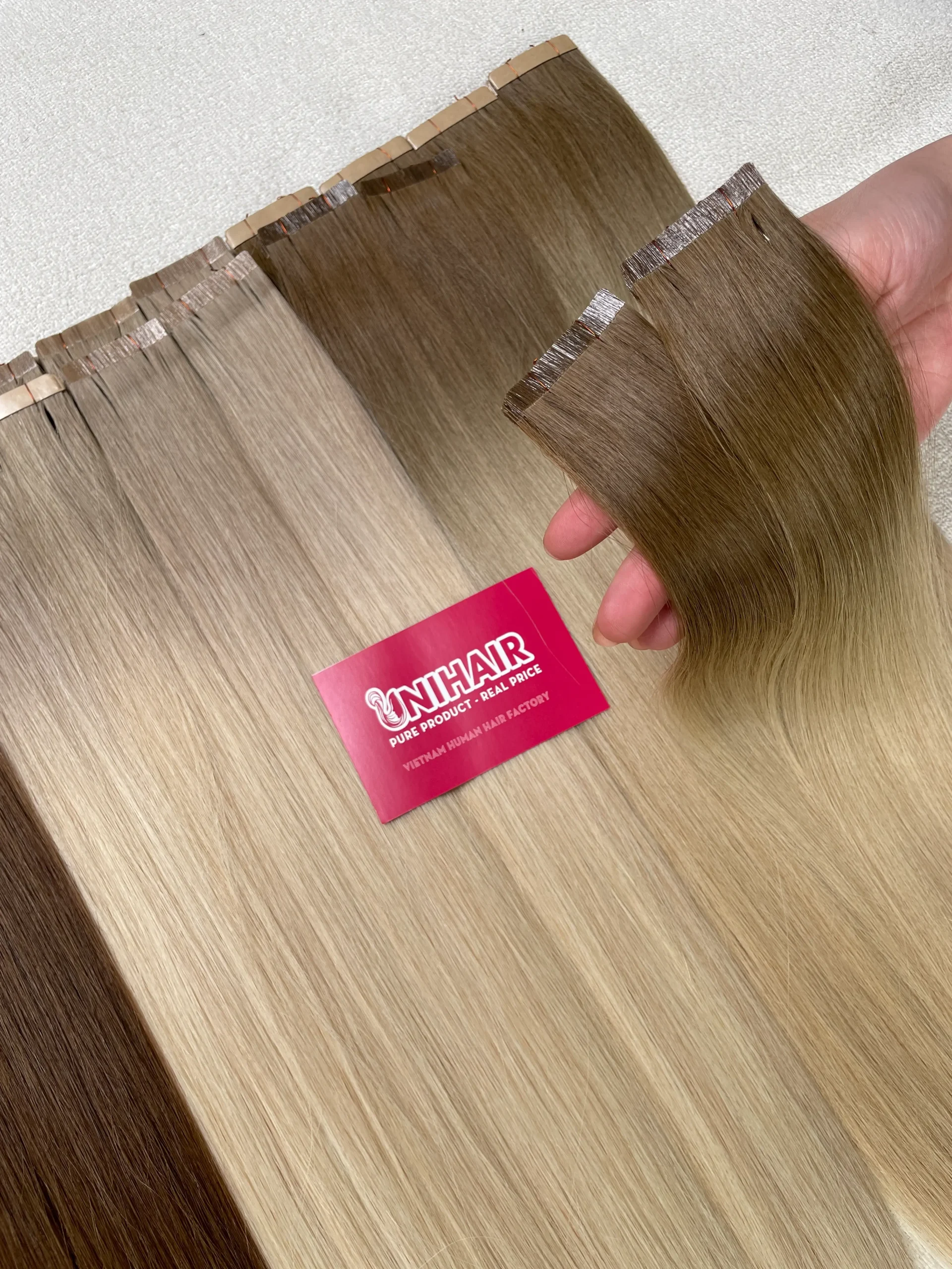 Normal Tape-In Hair Extensions image 2 showing hero product visual by Unihairvn Vietnam hair factory