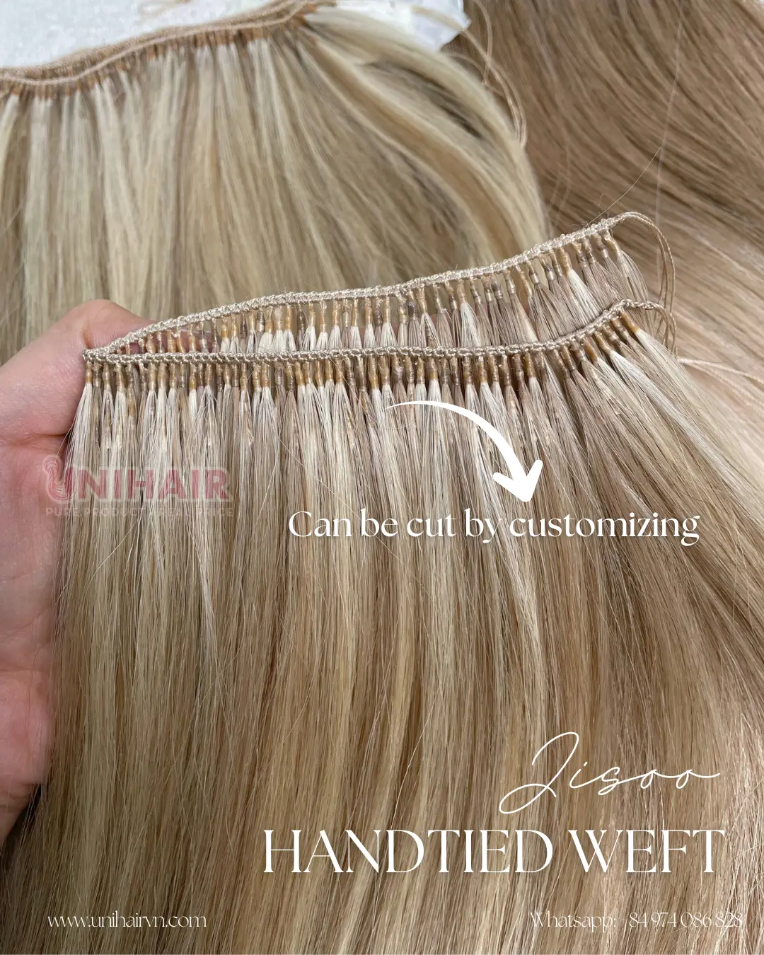 Jisoo Feather Weft Hair Extensions image 2 showing hero product visual by Unihairvn Vietnam hair factory