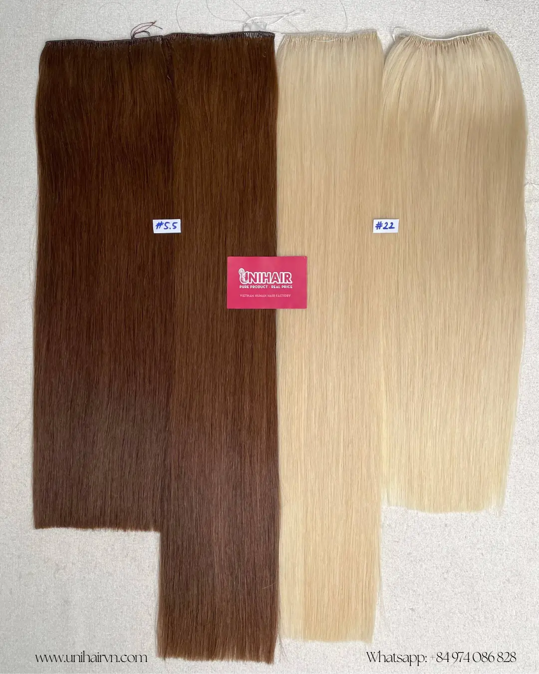 Jisoo Feather Weft Hair Extensions image 20 showing installation guide by Unihairvn Vietnam hair factory Jisoo Feather Weft Hair Extensions image 20 showing installation guide by Unihairvn Vietnam hair factory
