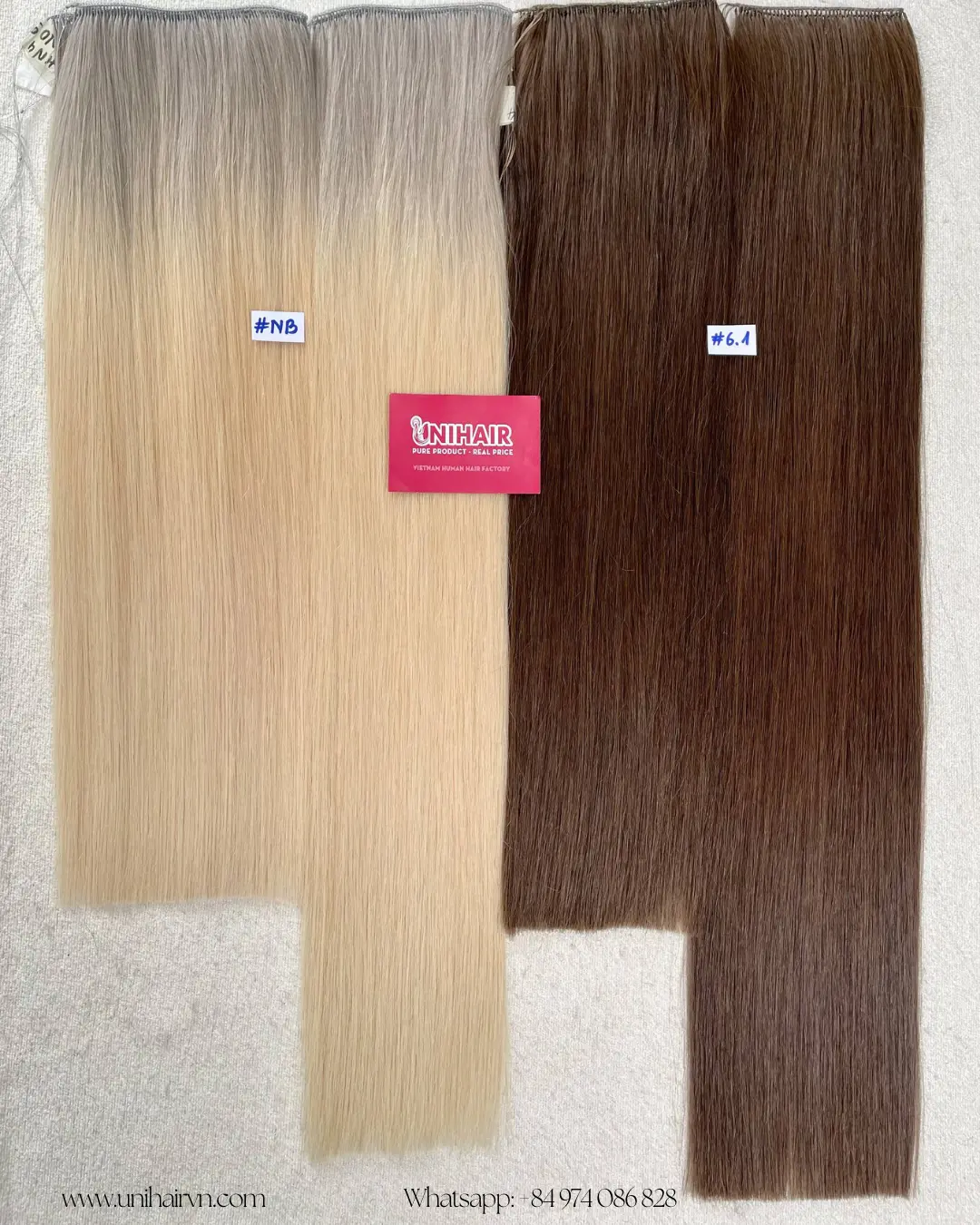 Jisoo Feather Weft Hair Extensions image 15 showing product gallery close-up by Unihairvn Vietnam hair factory Jisoo Feather Weft Hair Extensions image 15 showing product gallery close-up by Unihairvn Vietnam hair factory