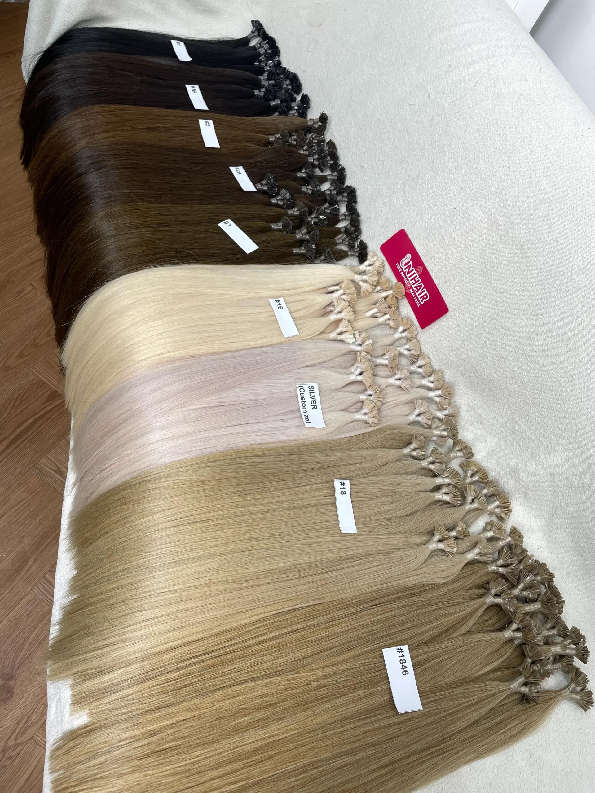 Keratin Tip Hair Extensions image 7 showing product gallery close-up by Unihairvn Vietnam hair factory Keratin Tip Hair Extensions image 7 showing product gallery close-up by Unihairvn Vietnam hair factory
