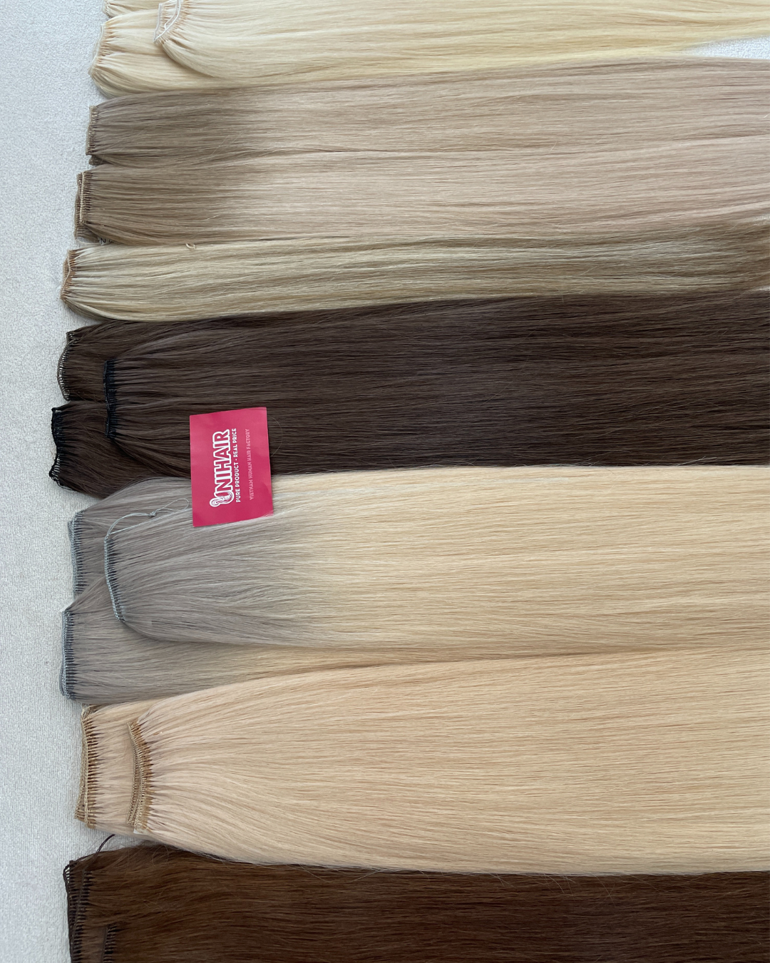 Jisoo Feather Weft Hair Extensions image 16 showing product gallery close-up by Unihairvn Vietnam hair factory Jisoo Feather Weft Hair Extensions image 16 showing product gallery close-up by Unihairvn Vietnam hair factory